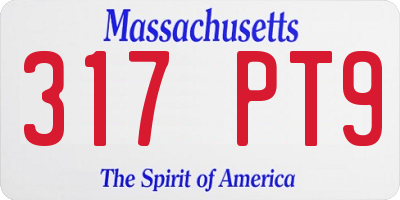 MA license plate 317PT9