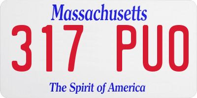 MA license plate 317PU0