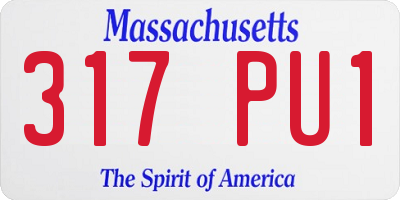 MA license plate 317PU1