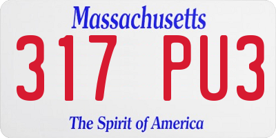 MA license plate 317PU3