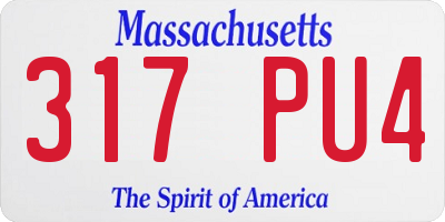 MA license plate 317PU4