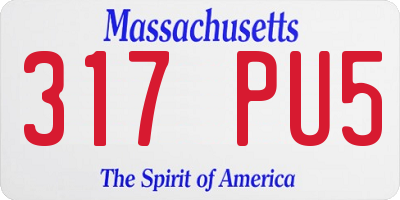 MA license plate 317PU5