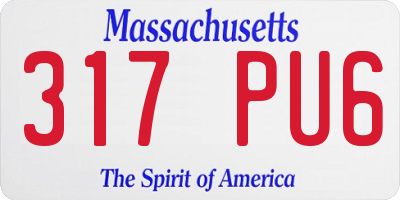 MA license plate 317PU6