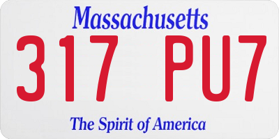 MA license plate 317PU7