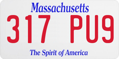 MA license plate 317PU9