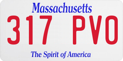 MA license plate 317PV0