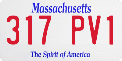 MA license plate 317PV1