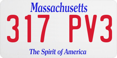 MA license plate 317PV3