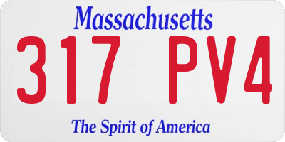 MA license plate 317PV4