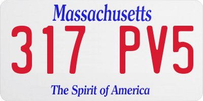 MA license plate 317PV5