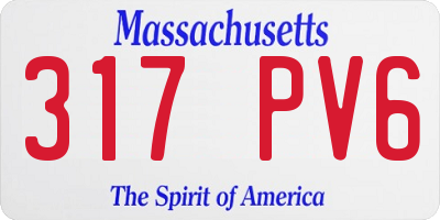 MA license plate 317PV6