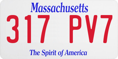 MA license plate 317PV7