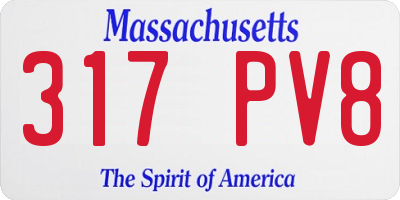 MA license plate 317PV8