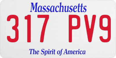 MA license plate 317PV9