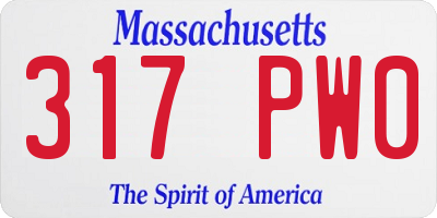 MA license plate 317PW0