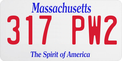 MA license plate 317PW2