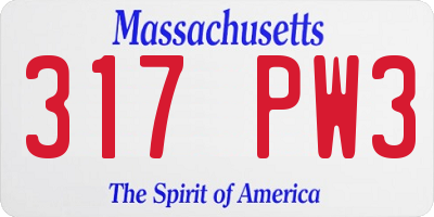 MA license plate 317PW3