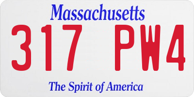 MA license plate 317PW4