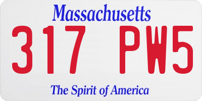 MA license plate 317PW5