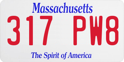 MA license plate 317PW8