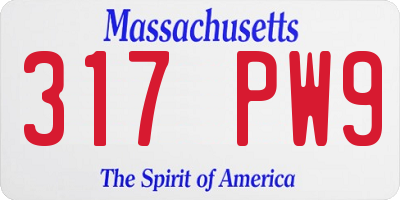 MA license plate 317PW9