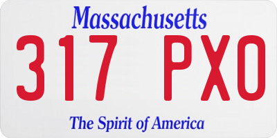 MA license plate 317PX0