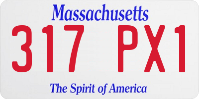 MA license plate 317PX1