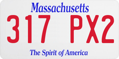 MA license plate 317PX2