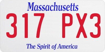 MA license plate 317PX3