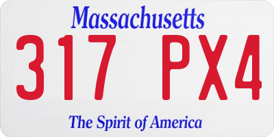 MA license plate 317PX4