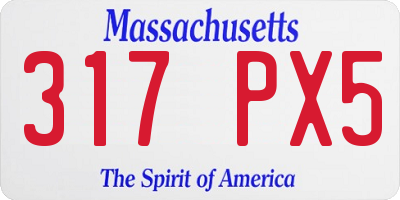 MA license plate 317PX5