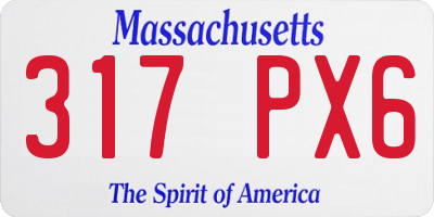 MA license plate 317PX6