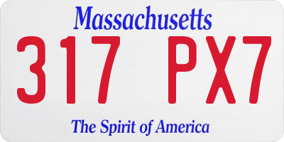 MA license plate 317PX7