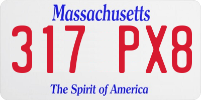 MA license plate 317PX8