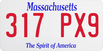 MA license plate 317PX9