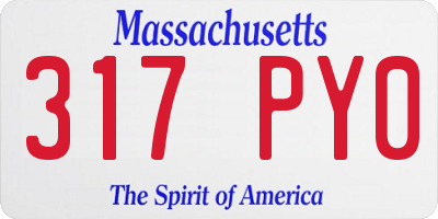MA license plate 317PY0