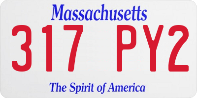 MA license plate 317PY2