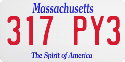 MA license plate 317PY3