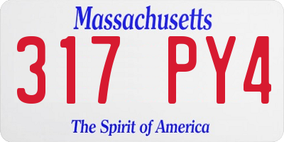 MA license plate 317PY4
