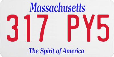 MA license plate 317PY5