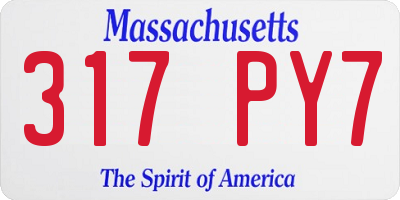 MA license plate 317PY7