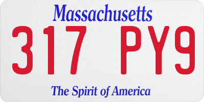 MA license plate 317PY9