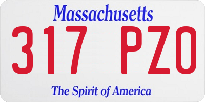 MA license plate 317PZ0