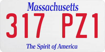 MA license plate 317PZ1
