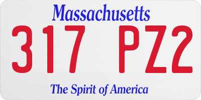 MA license plate 317PZ2