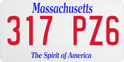 MA license plate 317PZ6