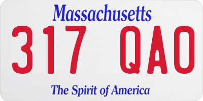 MA license plate 317QA0