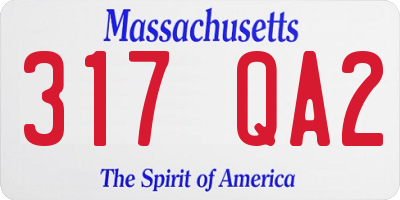 MA license plate 317QA2