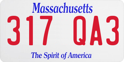 MA license plate 317QA3