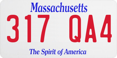 MA license plate 317QA4